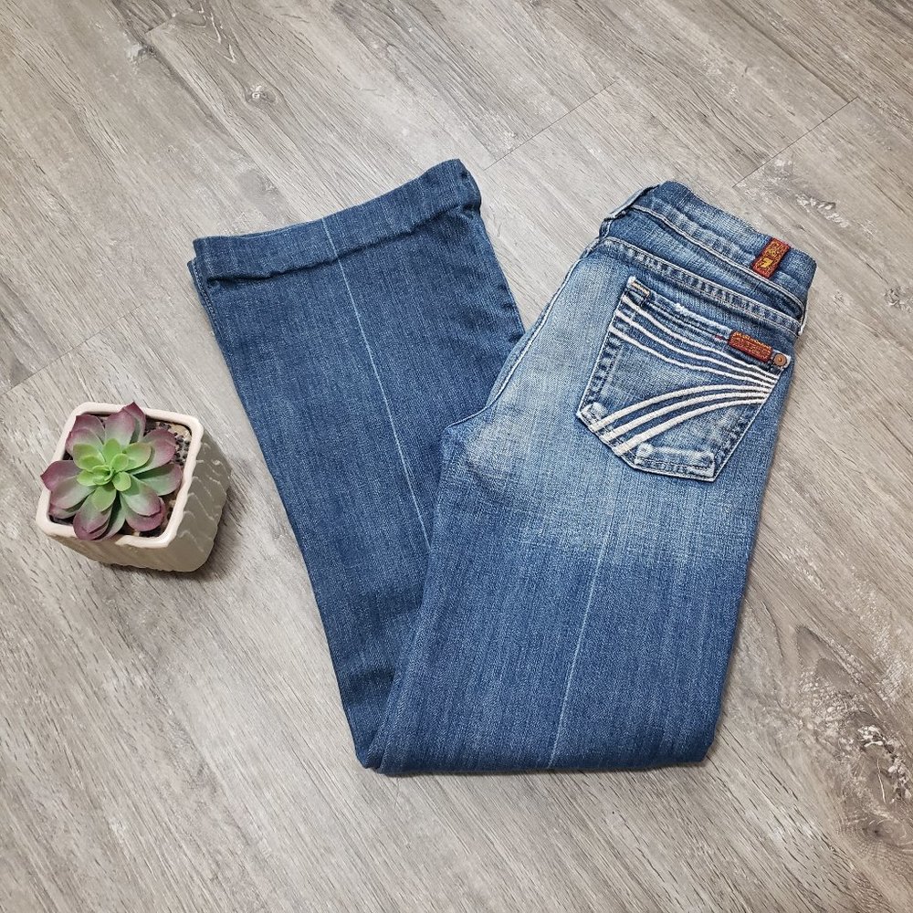7 For All Mankind Dojo Jeans Distressed Wash Sz 24